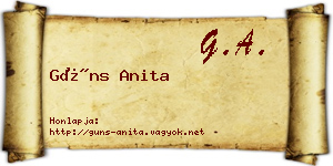 Güns Anita névjegykártya